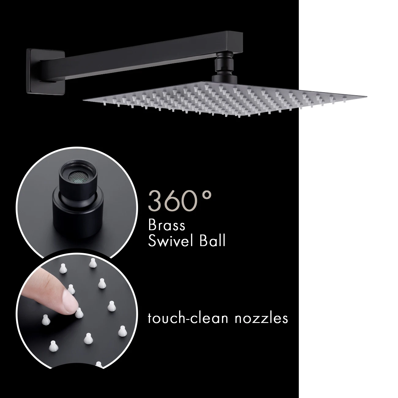 Plumbtech Concealed Wall Mounted 2 Functions Hand Shower Including Black Bath Faucet Bathroom Showers Set