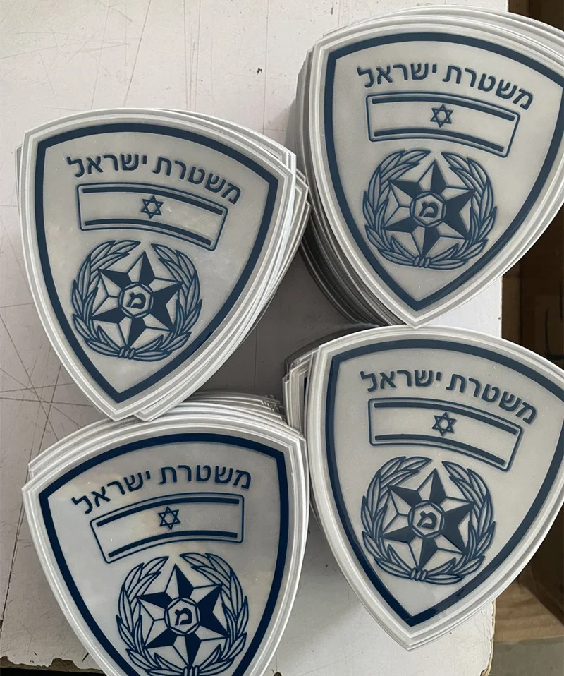 Customization PVC reflective badges high-frequency voltage reflective trademarks brightness reflex leather labels for clothing