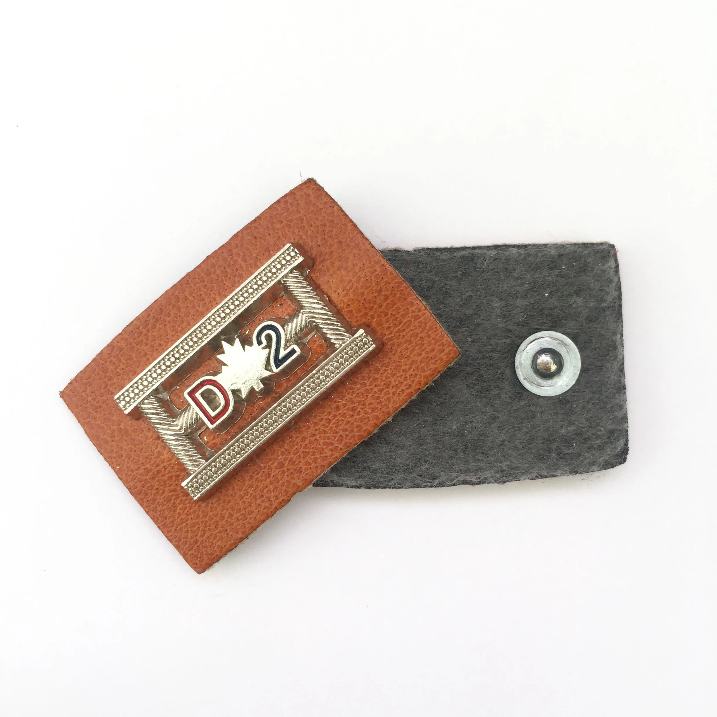 Very Cheaper Custom Debossed Leather Metal Label Clothing Patch Label with Custom 3D Metal Logo