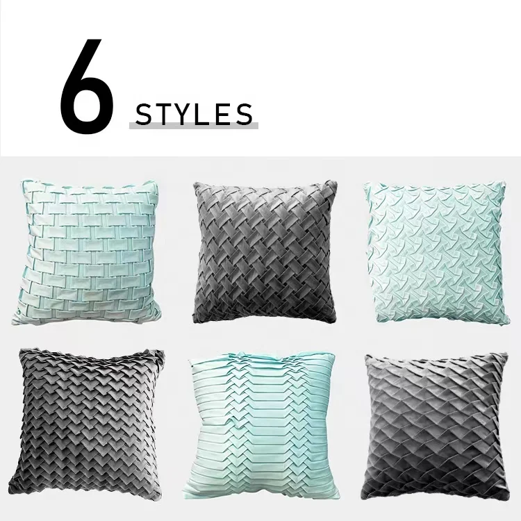 Wholesale solid color crumple velvet sofa seat luxury cushion pillow bed pillow for couch