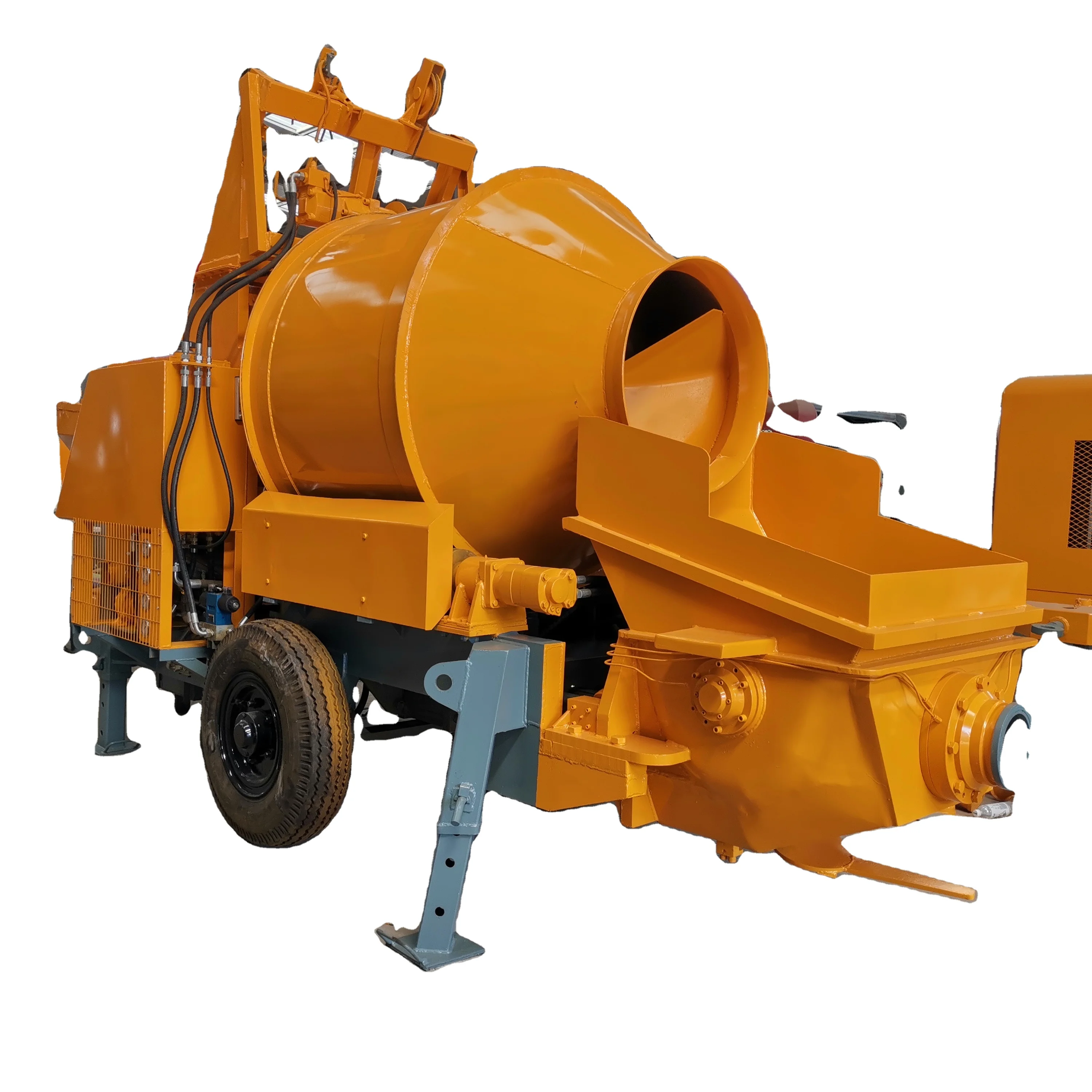 High Efficiency  Diesel Engine Driven Concrete Mixer and Pump Machine for Mixing and Pumping