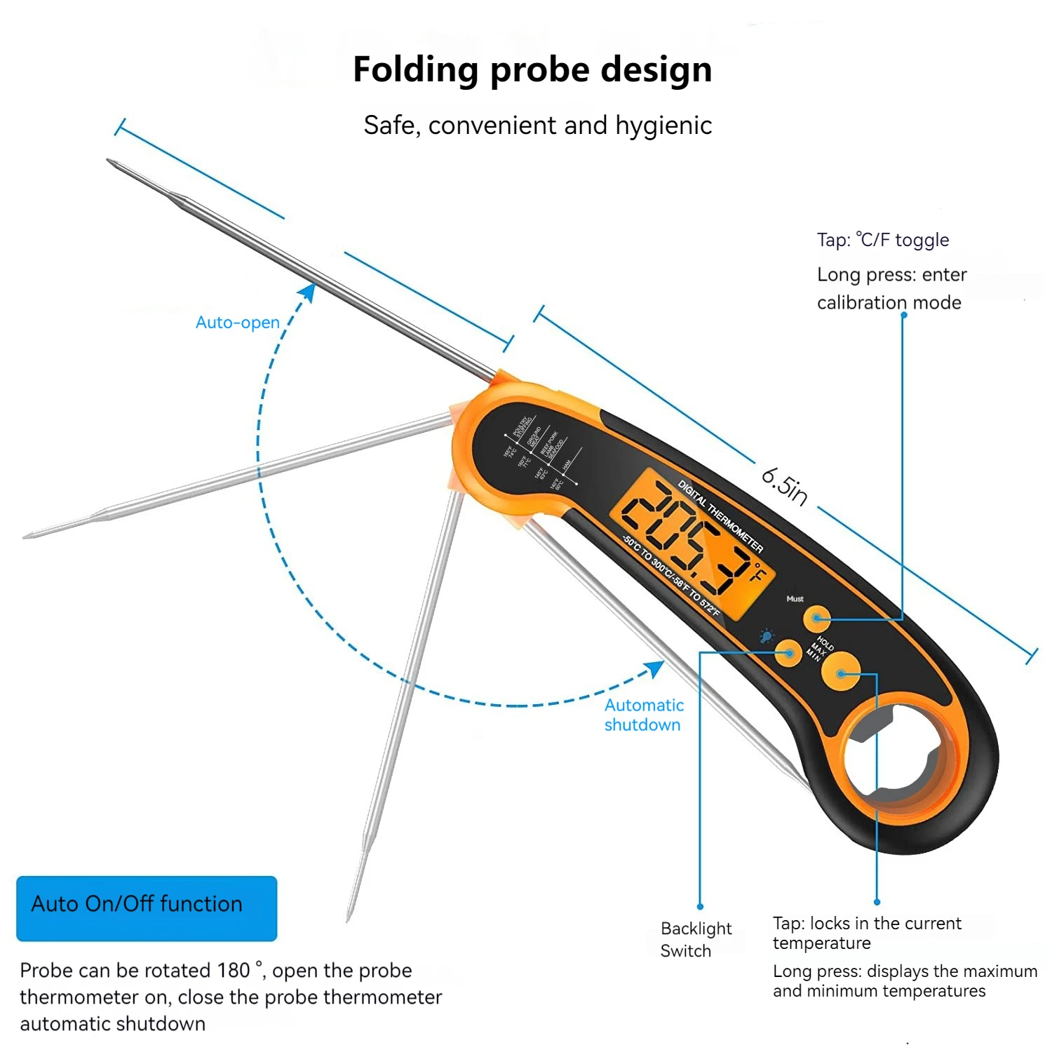 Household Kitchen digital thermometer for cooking - waterproof food Probe meat thermometers