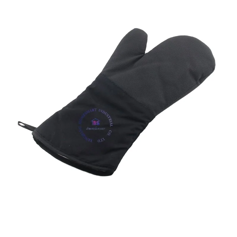 
Promotional eco-friendly kitchen tool safety cotton canvas heat resistant oven gloves 