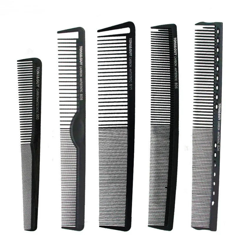 Professional Salon Hairdressing Tool Custom Barber Comb Cutting Styling Comb Heat Resistant Teasing Carbon Black Hair Comb