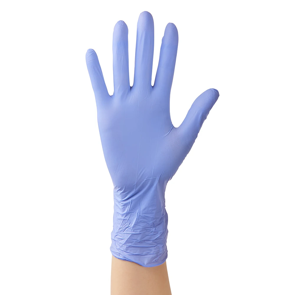 NITRILE GLOVES (Powder-Free) Safe Service Grade Food Rubber Exam Powder Free Blue Disposable Examination Nitrile Gloves