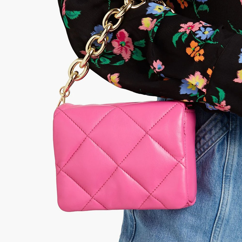 2024 Trendy Should bags Wholesale Fashion Hot Pink Women Lager Unique Metal Chain Diamond Clutch bag handbags