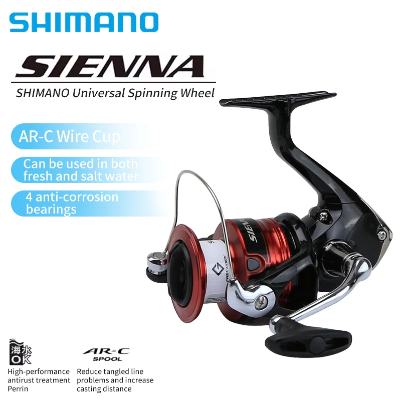 Оригинальная спининговая Рыболовная катушка SHIMANO Sienna для спиннинга 500 4000 3D-экипировка рыболовные снасти морской воды аксессуары