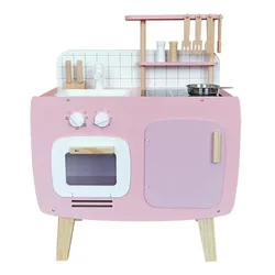 New Customized Pretend Play Big Cooking Toy Wooden Kitchen Toy Set for Kids
