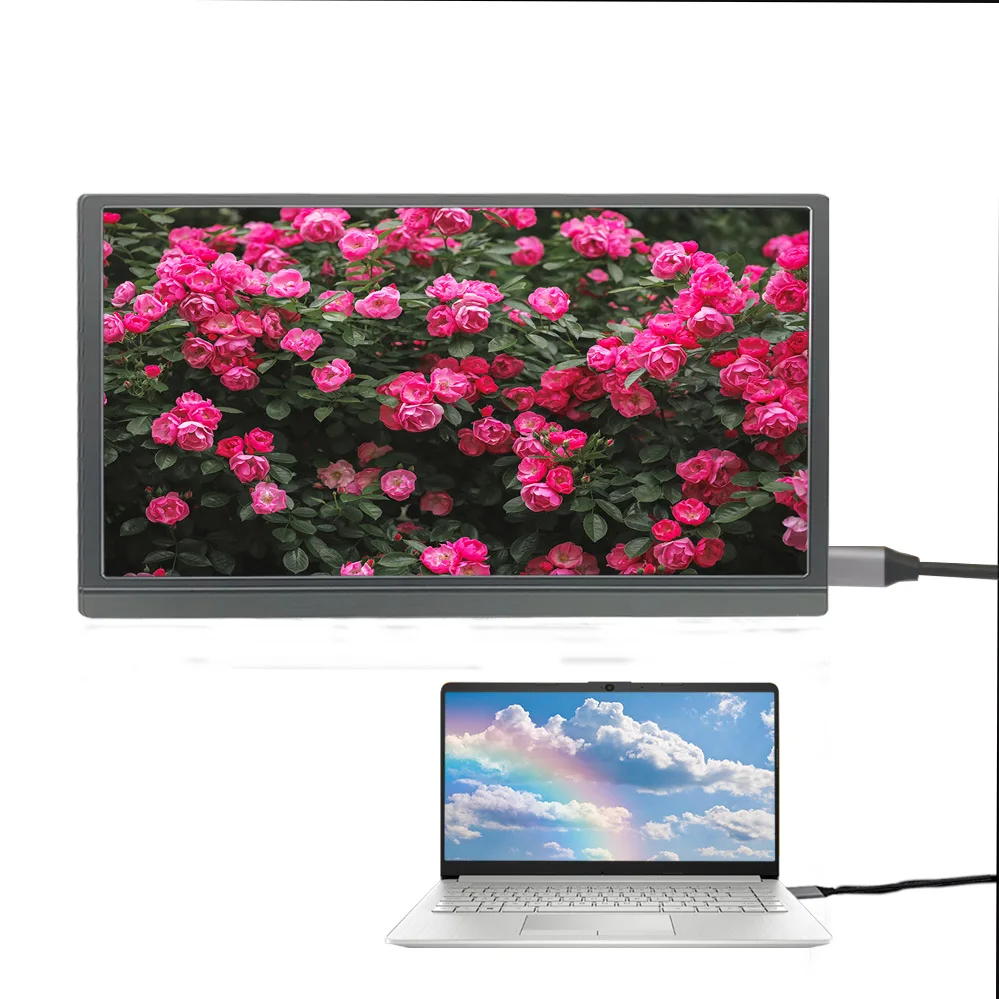 15.6inch 1080P IPS computer monitor portable monitor for laptop screen extender for computer phone laptop with TYPE-C HDMI ports