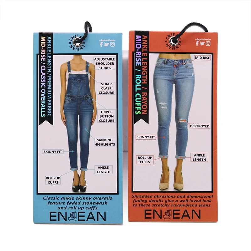 Custom Luxury 1.5mm Thickness High End Clothing Hang Tag Holographic Foil Jeans Paper Swing tag with Metal eyelet
