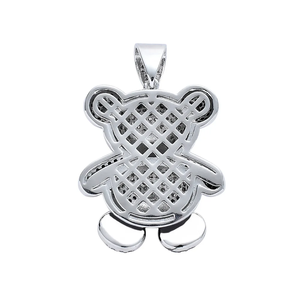 2022 Factory customized silver animal pendant panda hip hop jewelry men and women necklace