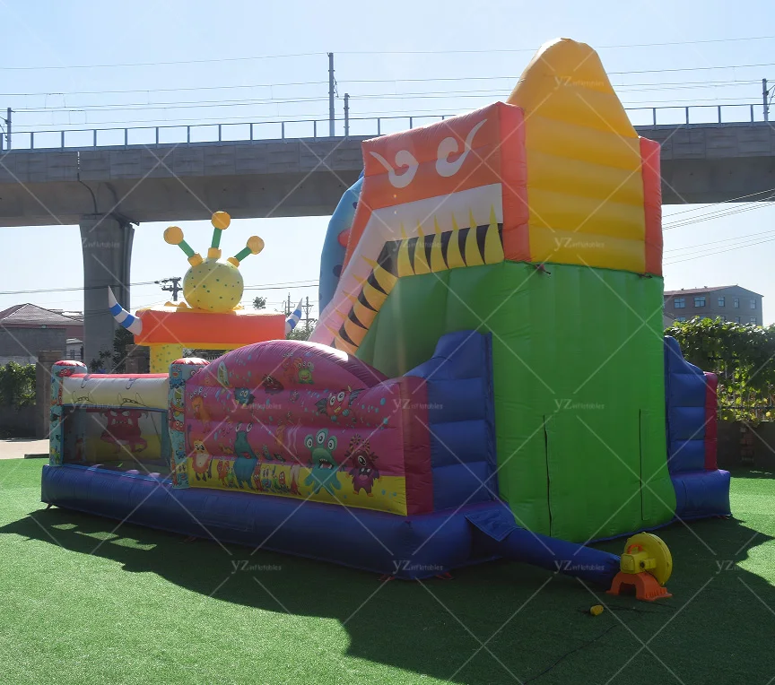Giant Monster Themed Inflatable Slide for Kids - Perfect Backyard Adventure and Fun Playtime Experience!