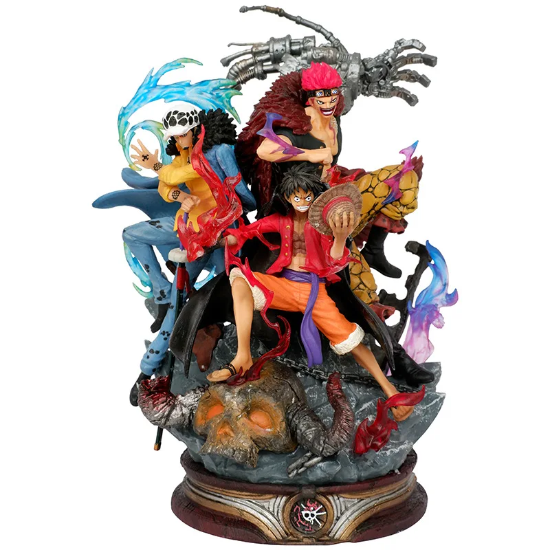 2023 New arrive 20cm anime figure one pieces Three captains action figure GK luffy Kid Law action figures