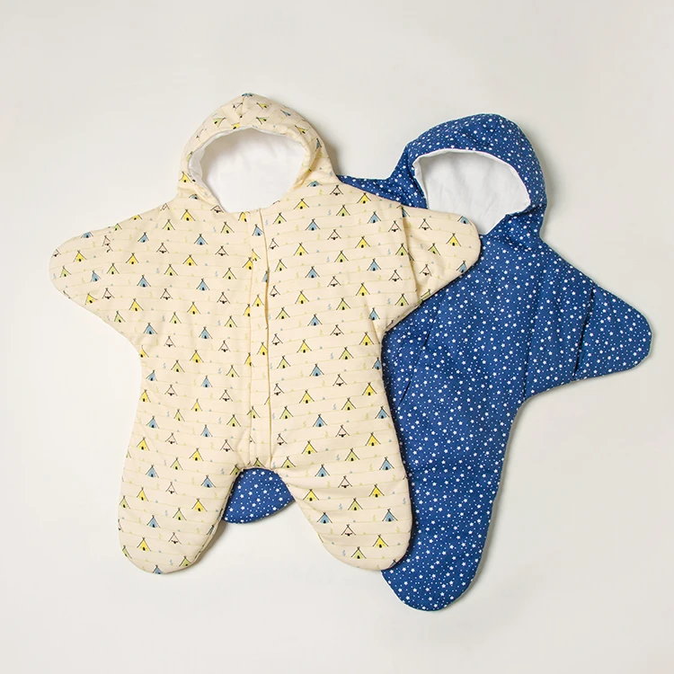 
2021 new style 2.5 tog starfish cotton infant newborn baby sleeping bag 