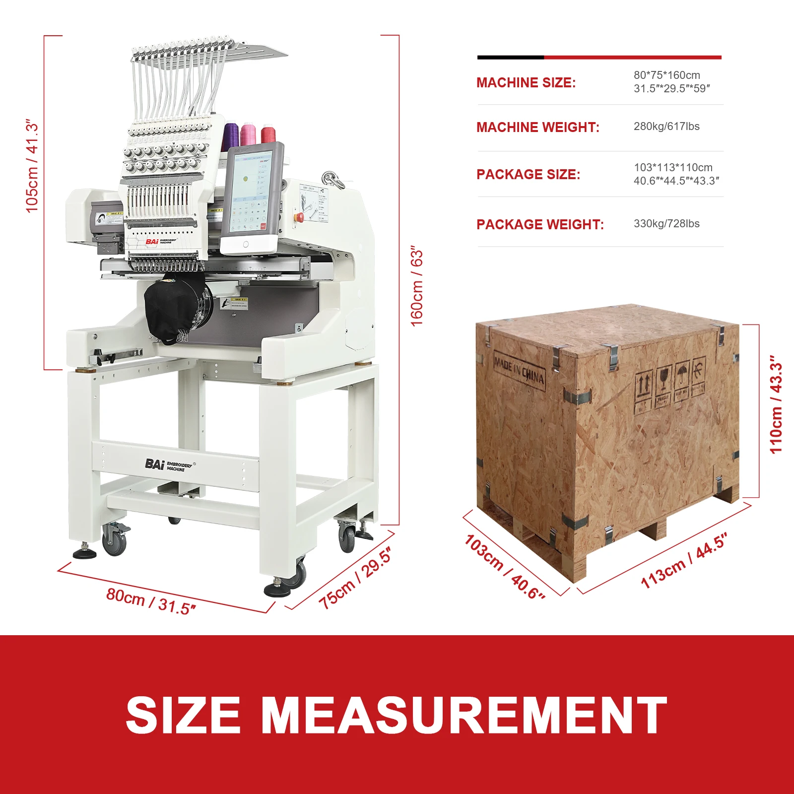 BAi personalized industrial single head cap hat embroidery machine on sale