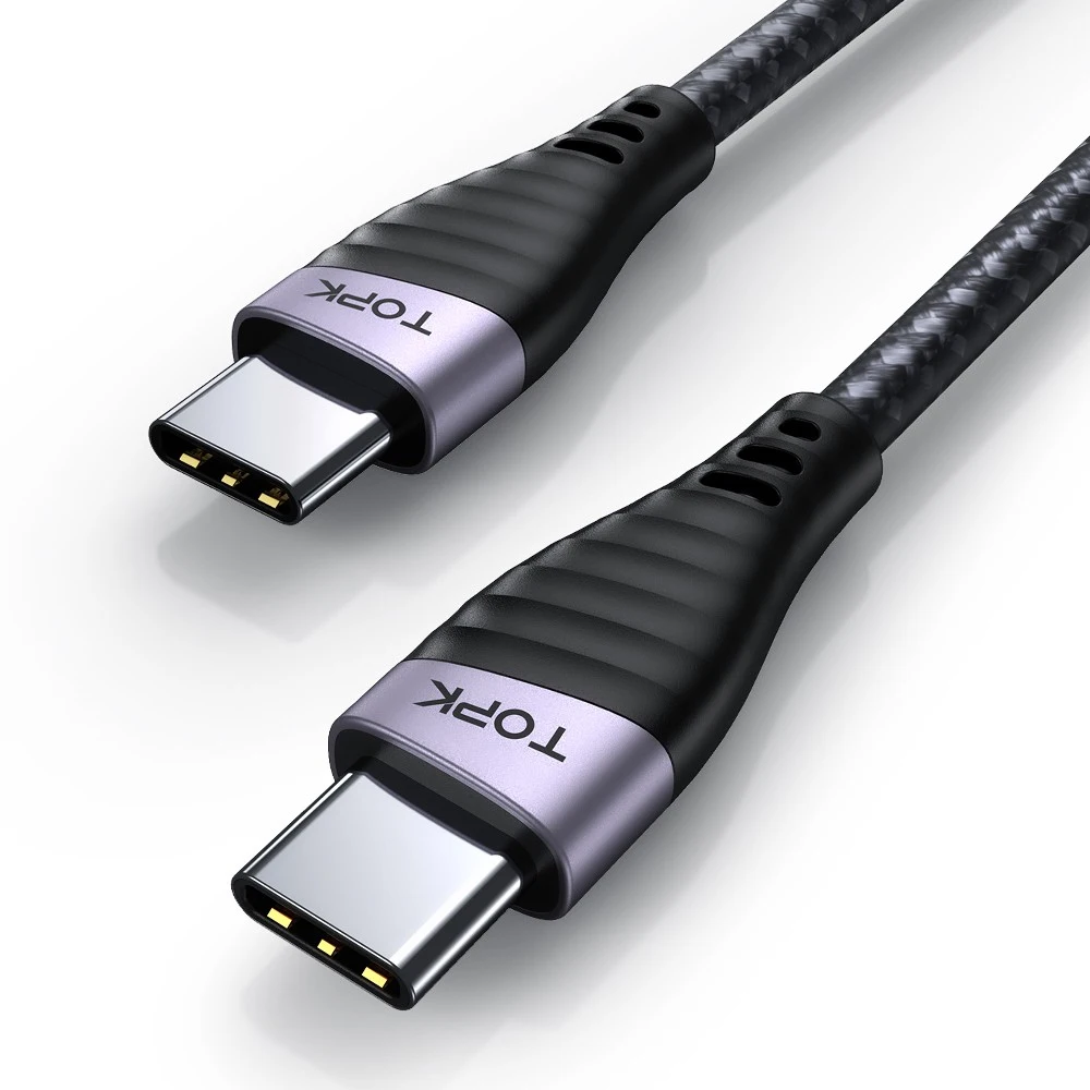 TOPK AC15 PD 60W Type C to Type C Cable Nylon Braided Fast Charging Cables for Samsung Huawei Xiaomi