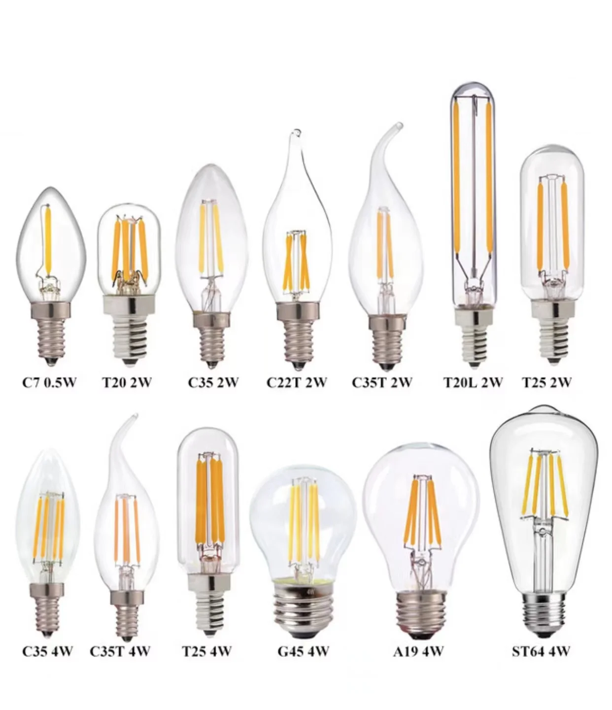 LED Light Edison Light Bulb Vintage Dimmable 2W 4W C35 Filament LED Bulb E27