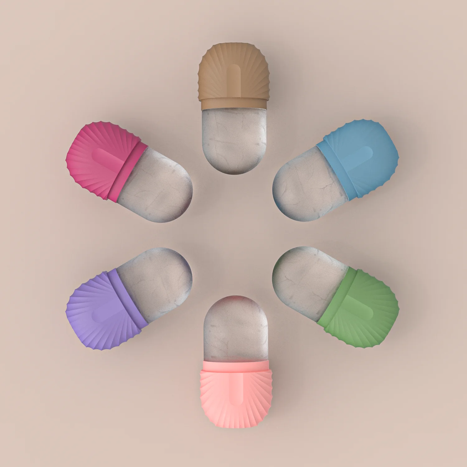 Beauty silicone ice roller face massage ice cube roller cryo ice globes face skincare tool