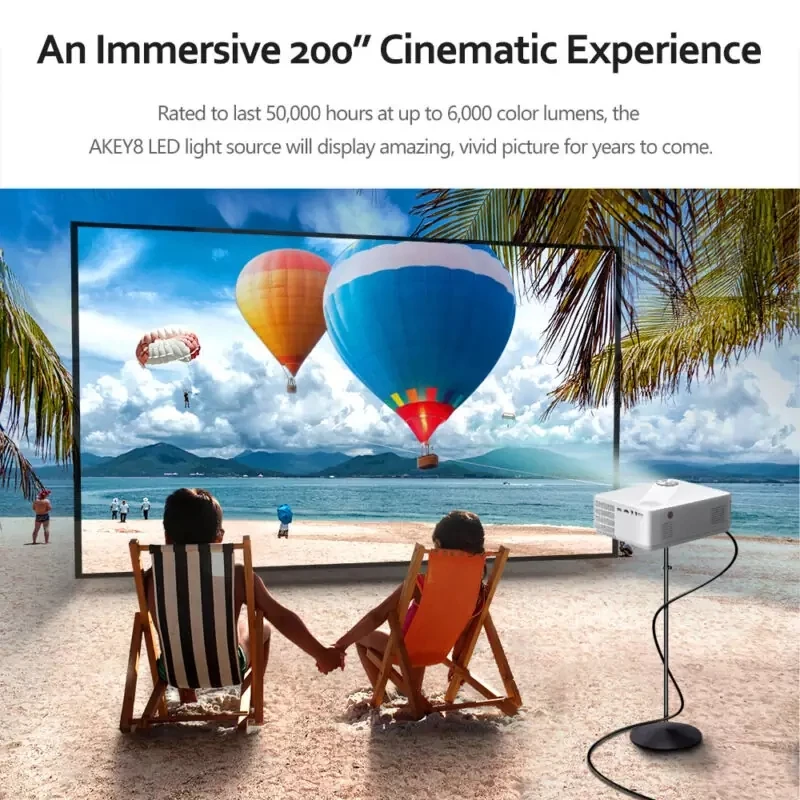 [Best choice for Children/Family gift] Home video movies LCD LED FHD 1080P Smart projector
