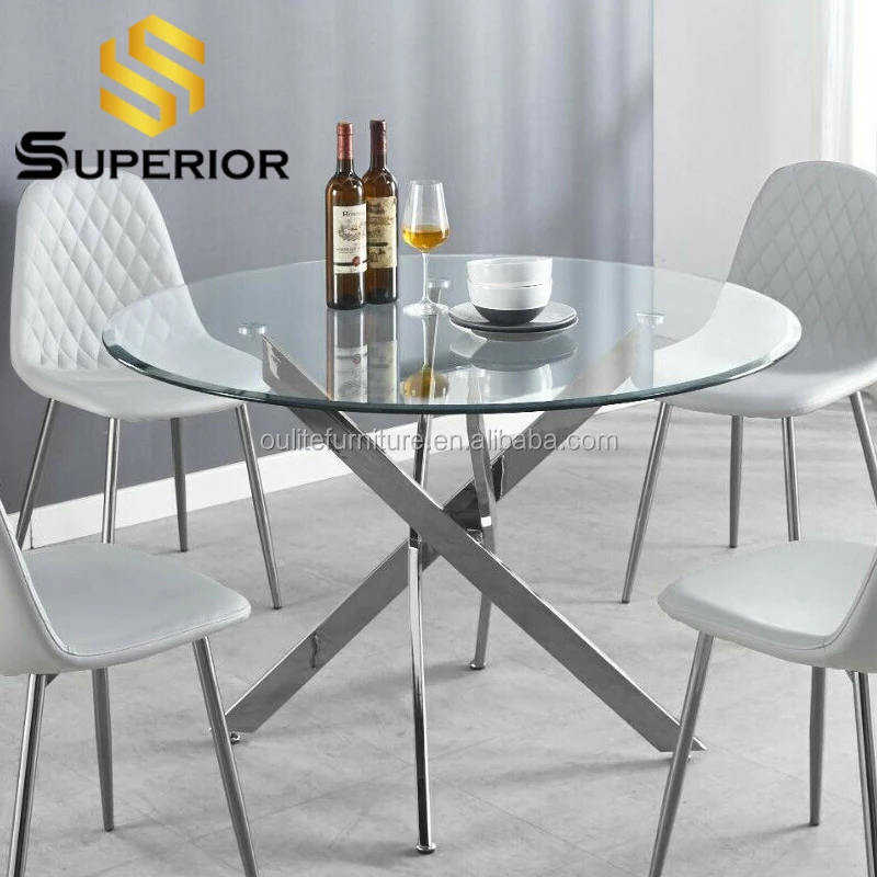 Wholesale restaurant dining table and chair metal stainless steel frame