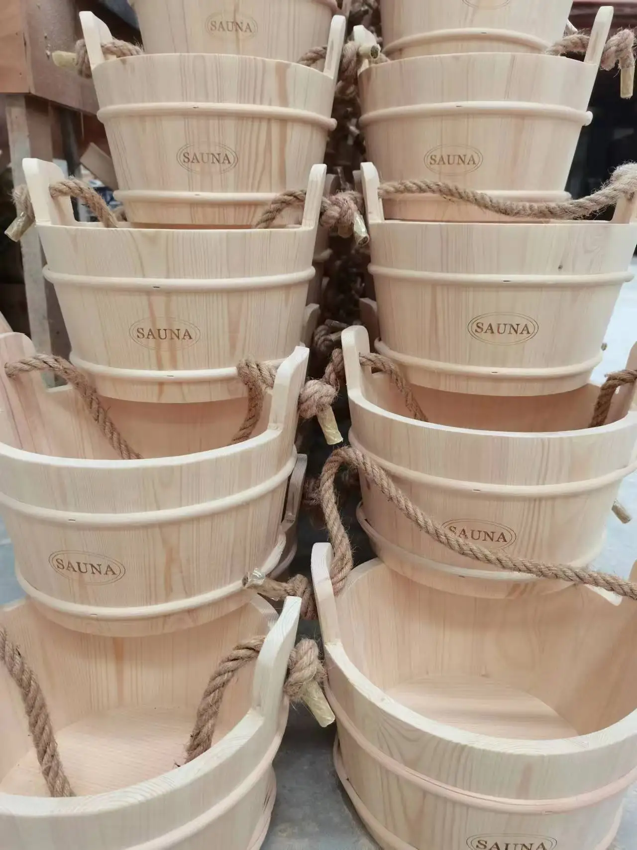 Wooden Barrel Handmade Traditional Sauna Bucket and Ladle Set Barrel Sauna Spa Accessory