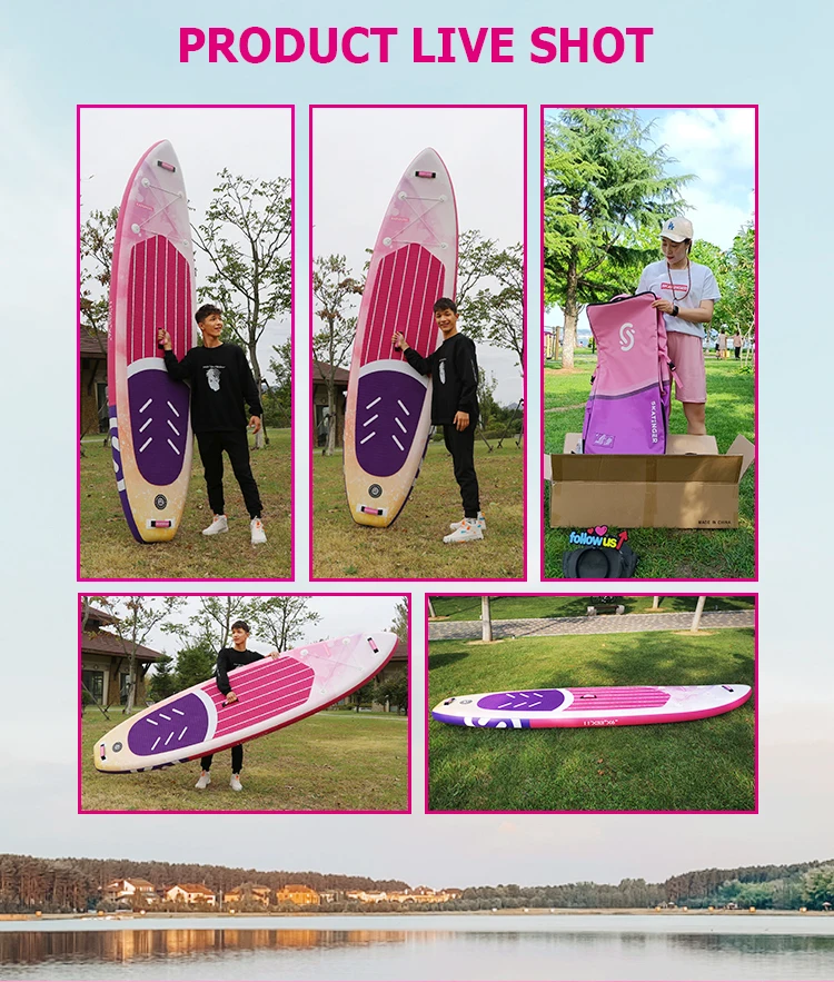 SKATINGER WEIHAI manufacturer OEM paddle board pink color inflatable sup for girl