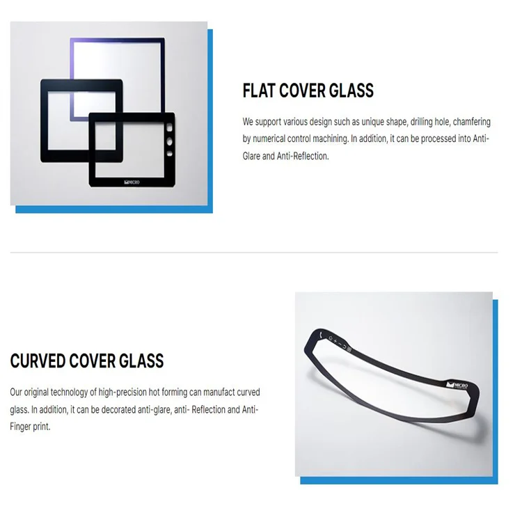 cut to size low resistance ito fto conductive intelligent cover glass panel with black silkscreen border for HMI touch screen