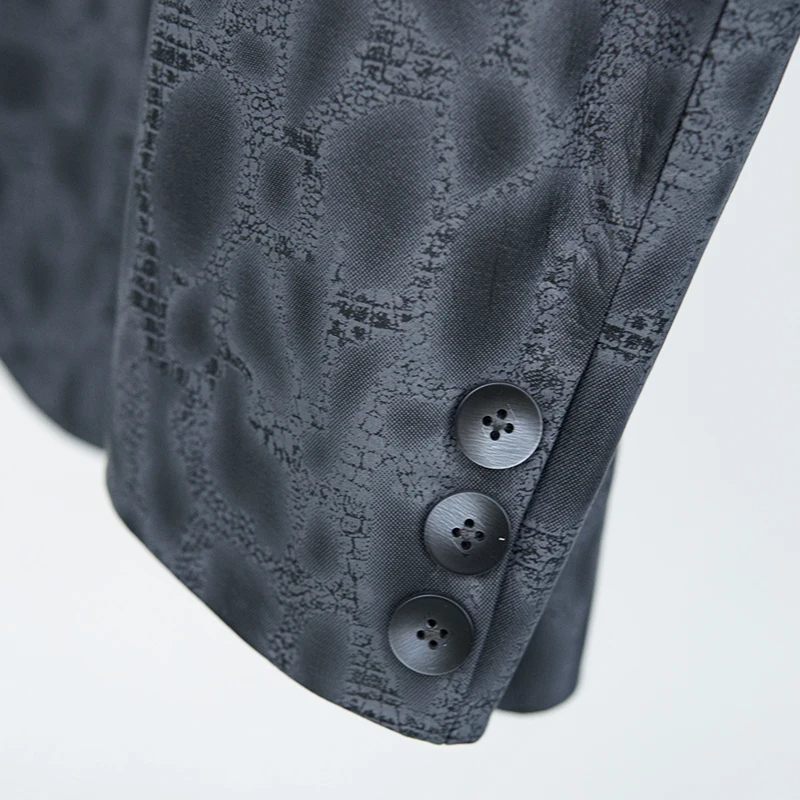 NAFA OEM Mens Stylish Printed Real Cow Leather Blazer with Hight Quality Customize Size Logo