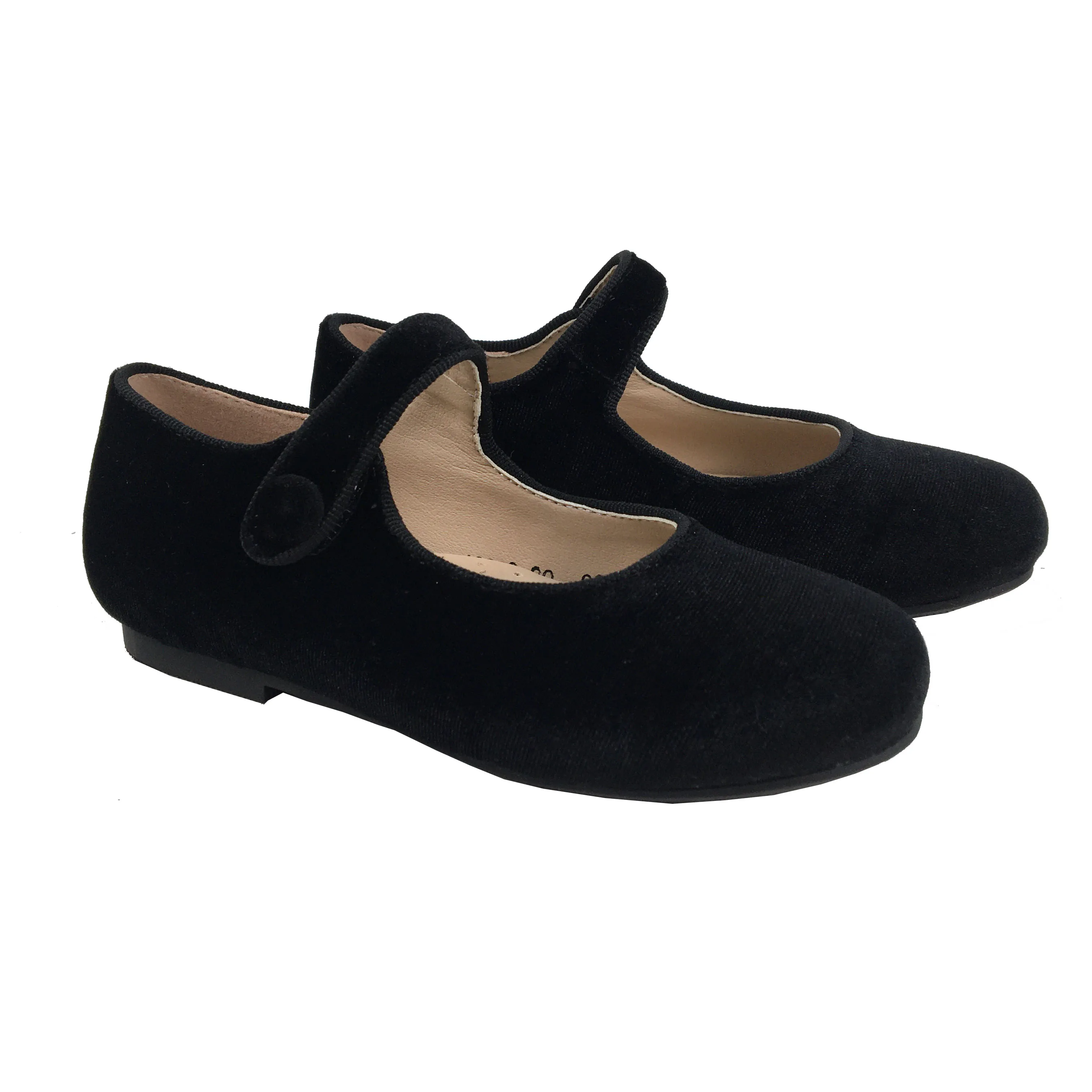 2021New black velvet Mary Jane shoes High quality casual kids shoes girls leather Campus dress shoes