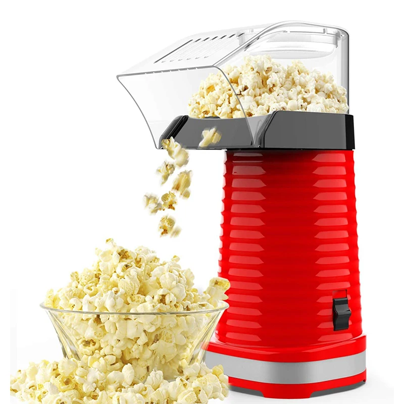 
1200W Electric Hot Air Popcorn Machine, ETL Certified, 98% Poping Rate for Home, Party (Red) 