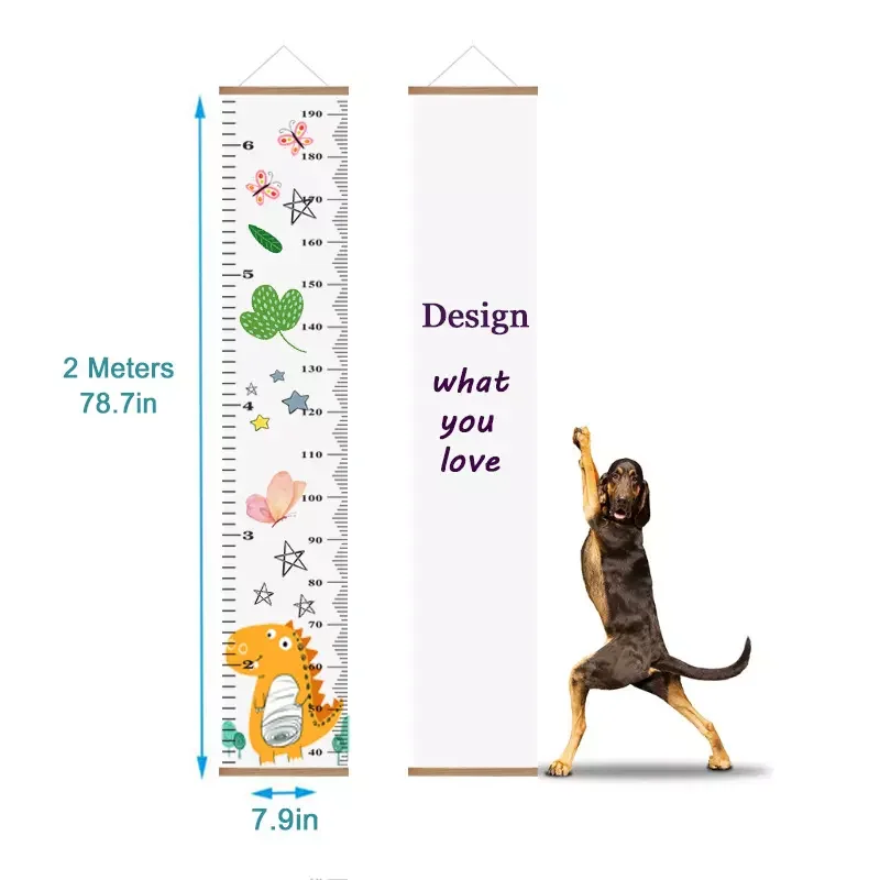 Growth Charts for Kids Baby Height Growth Chart Ruler Removable Canvas Wall Hanging Measurement Chart