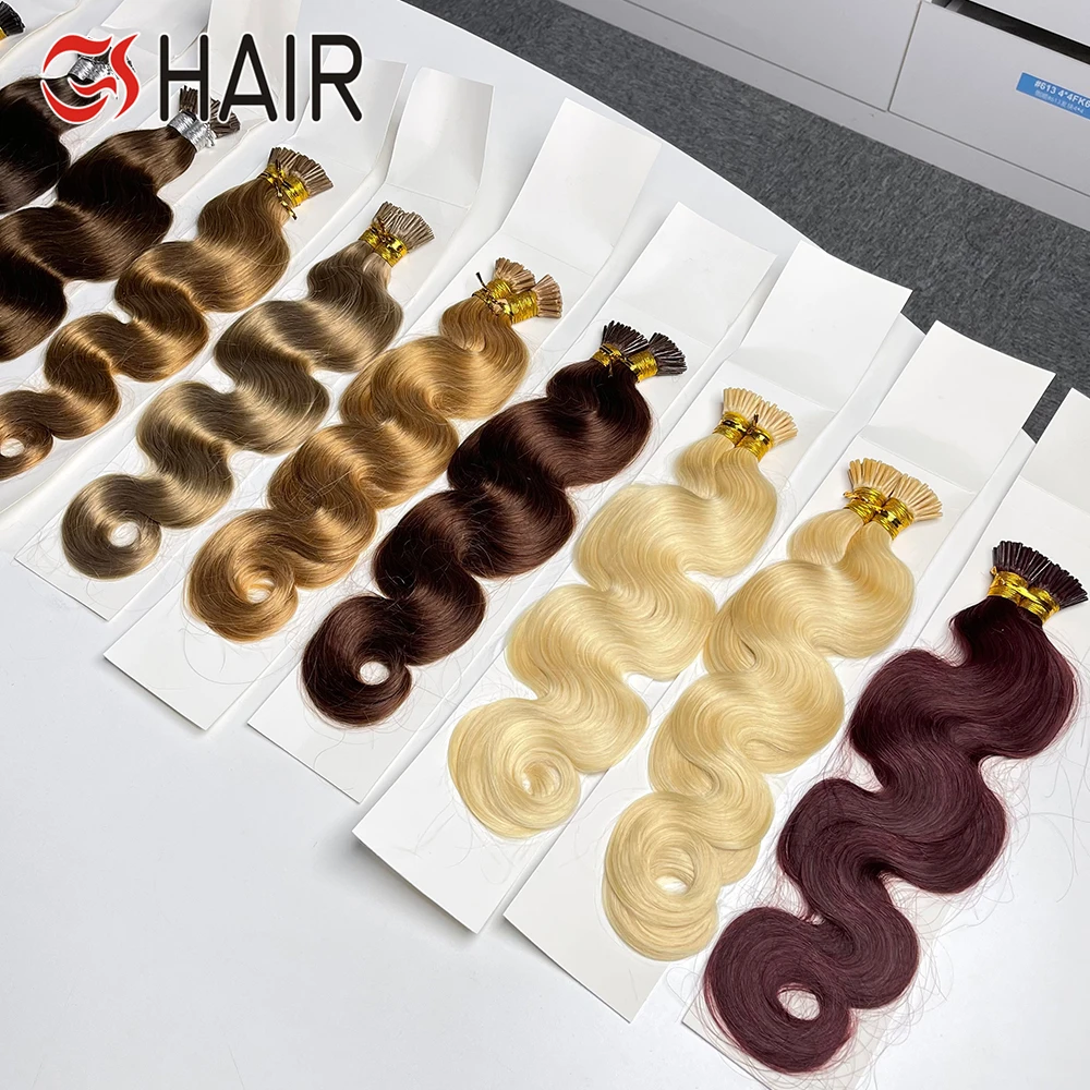 GS Hair 100% Virgin i Tip Human Hair Extensions,Keratin Stick Cuticle Aligned Hair Extension,U Tip Flat Tip I Tip Hair Extension