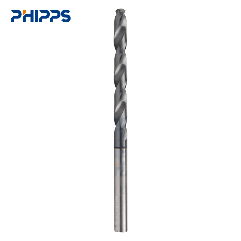 PHIPPS CNC hole drilling hardmetal tungsten solid carbide 3D 5D inner cooling aiguille tipped twist drill bit set