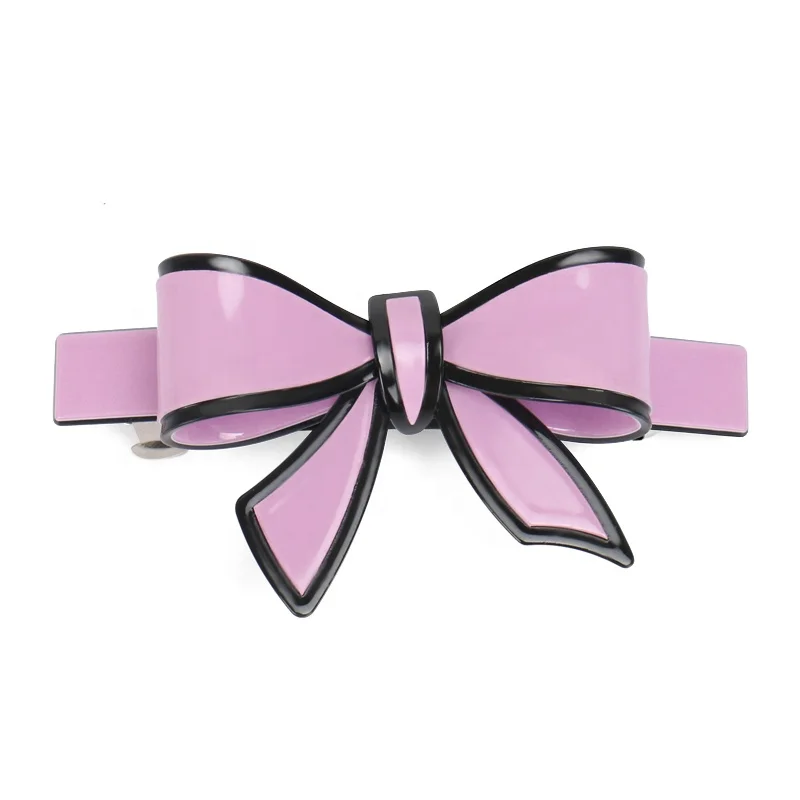 9 Candy Color Big Bow Hair Barrette Clips High Quality Acrylic Bow Hair Clip for Girls