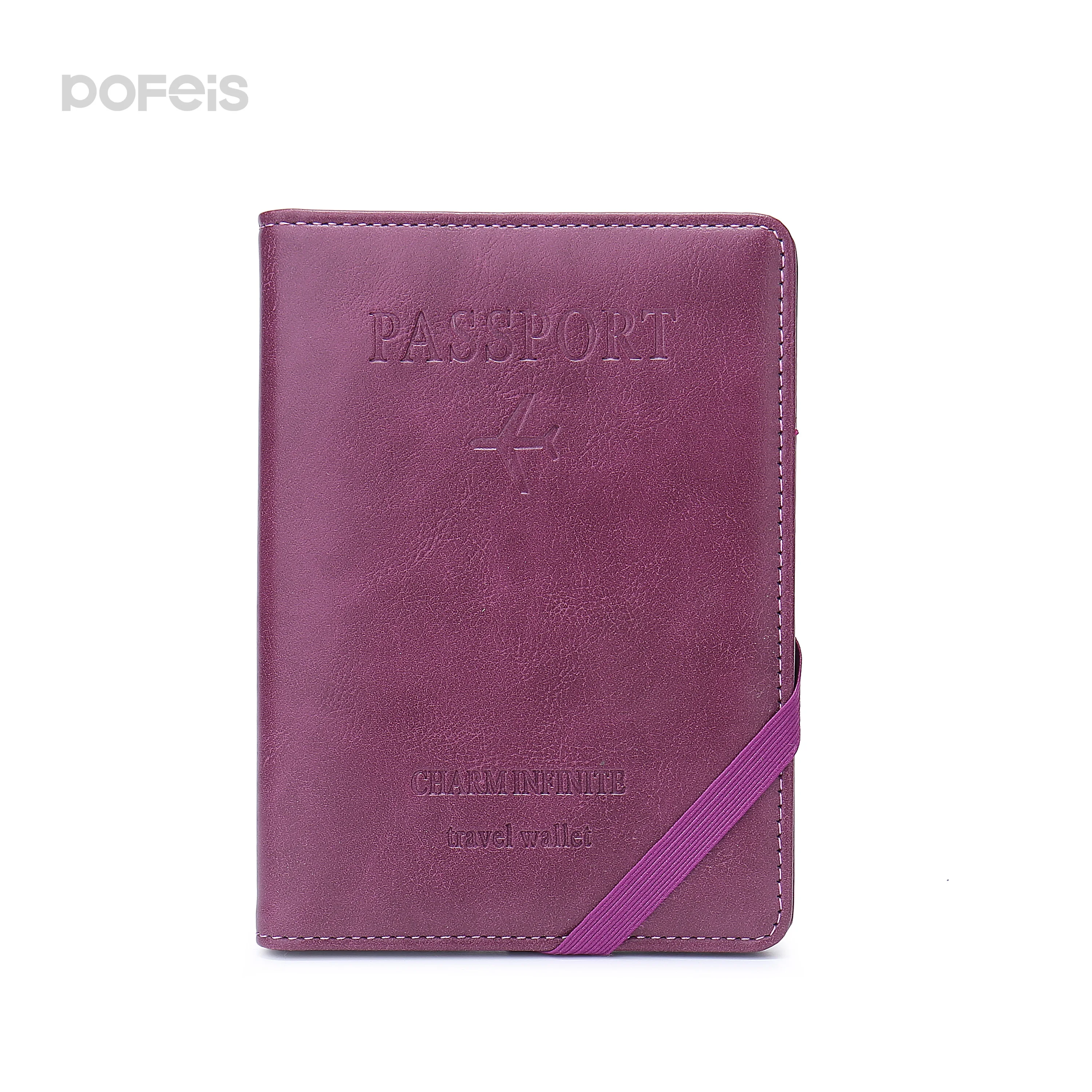 Leather Wallet Rfid Blocking Leather Card Case Elastic Passport Cover Vaccine Passport Holder Luxury Family Passport Holder