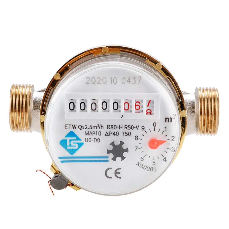 Home Garden 15mm Water Meter Class-B Single-flow Dry Cold Water Meter ISO4064
