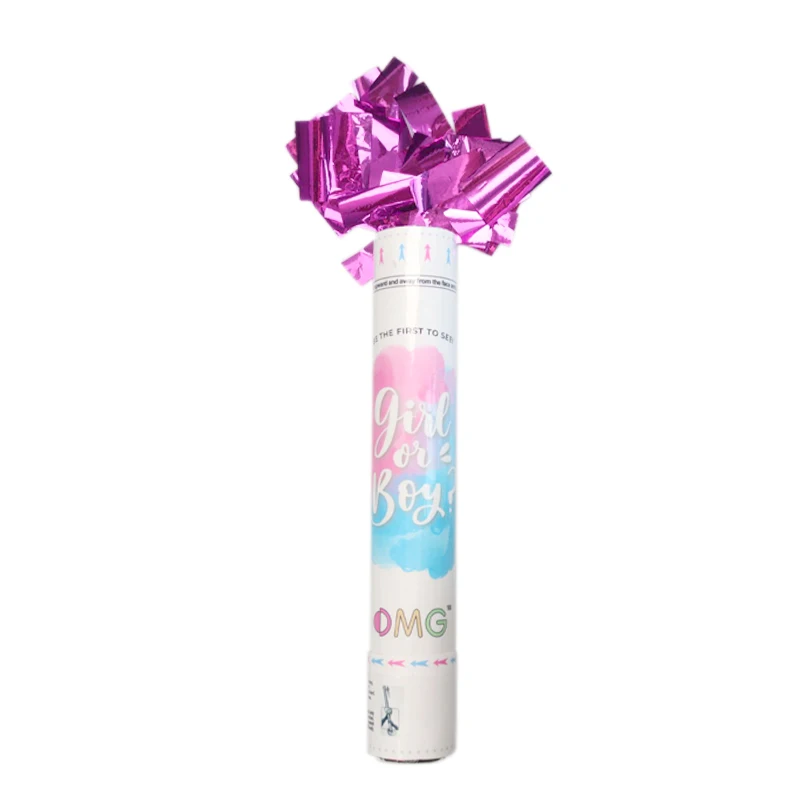 Gender revealed Confetti Paper Machine Rose Salute Petal Rain Gun Concierge Flower Tube Aerial Firework With Burning Paper