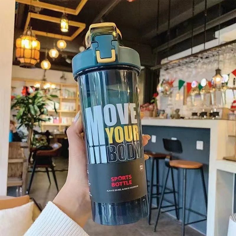 Wholesale Leak Proof 800ml BPA Free Gym Sports Blenders Special Design Protein Shaker Bottle with Straw and Flip Top