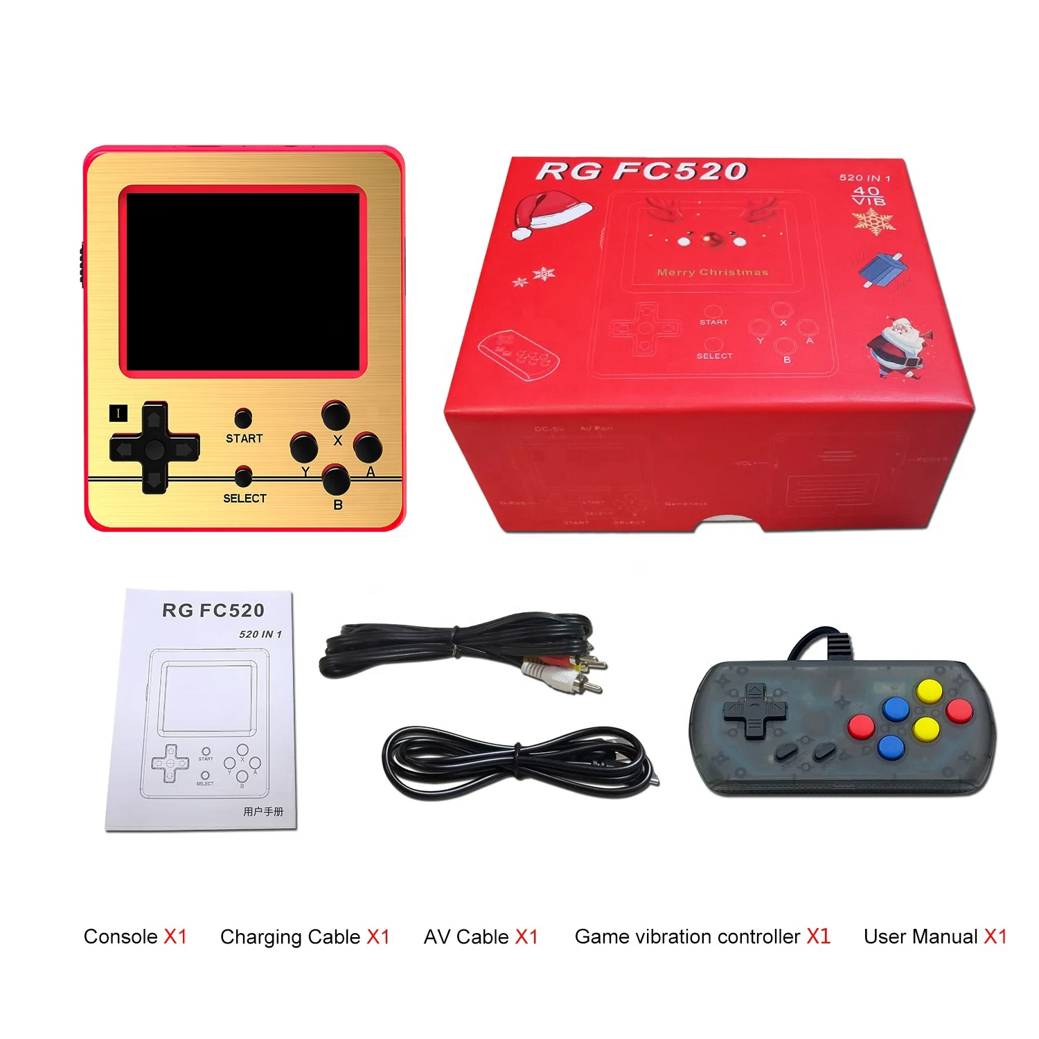 Portable Mini RG FC520 Mini Handheld Game Console Support 2 Players 3 inch Screen Built-in 520  Games Handheld Gaming Player