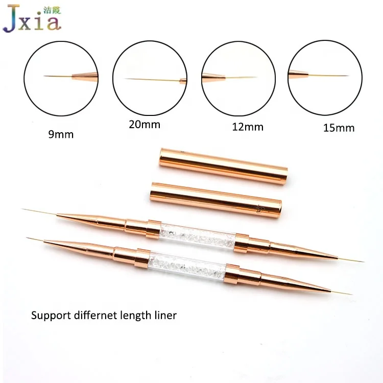 Профессиональные двухсторонние ногти Jiexia цвета розового золота, 3D акриловая ручка для скульптуры, однотактная кисть для рисования ногтей