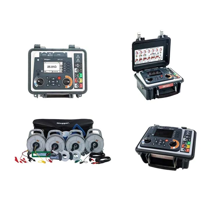 Megger DET2/3 EARTH TESTER 50M KIT LG7/P2  Memory Storage and USB Download + ETK50C Test Kit with 50m reels spikes clamps