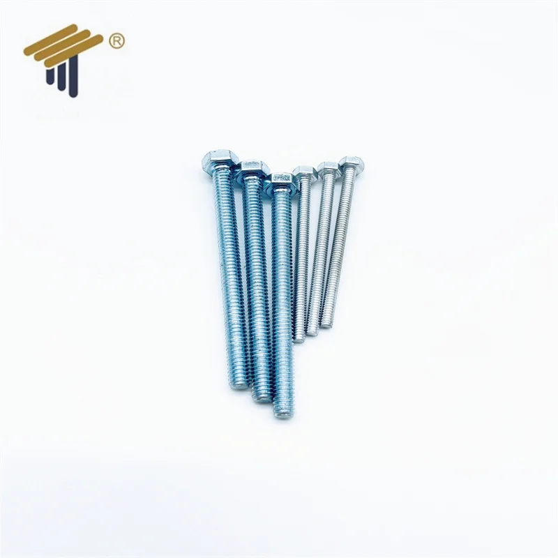 White Blue white yellow zinc plated hex head bolts galvanized hex bolt