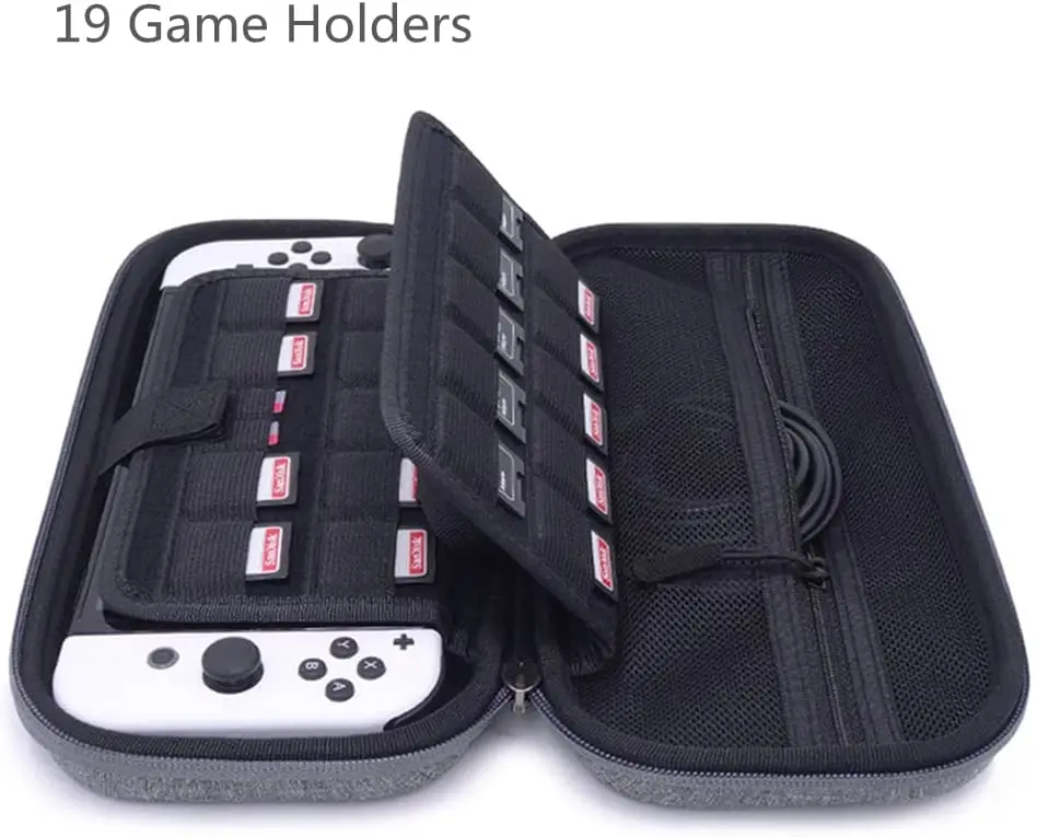 Soft Microfiber Interior Protector EVA Hard Zipper Travel Game Console Switch Oled Case For Nintendo Switch