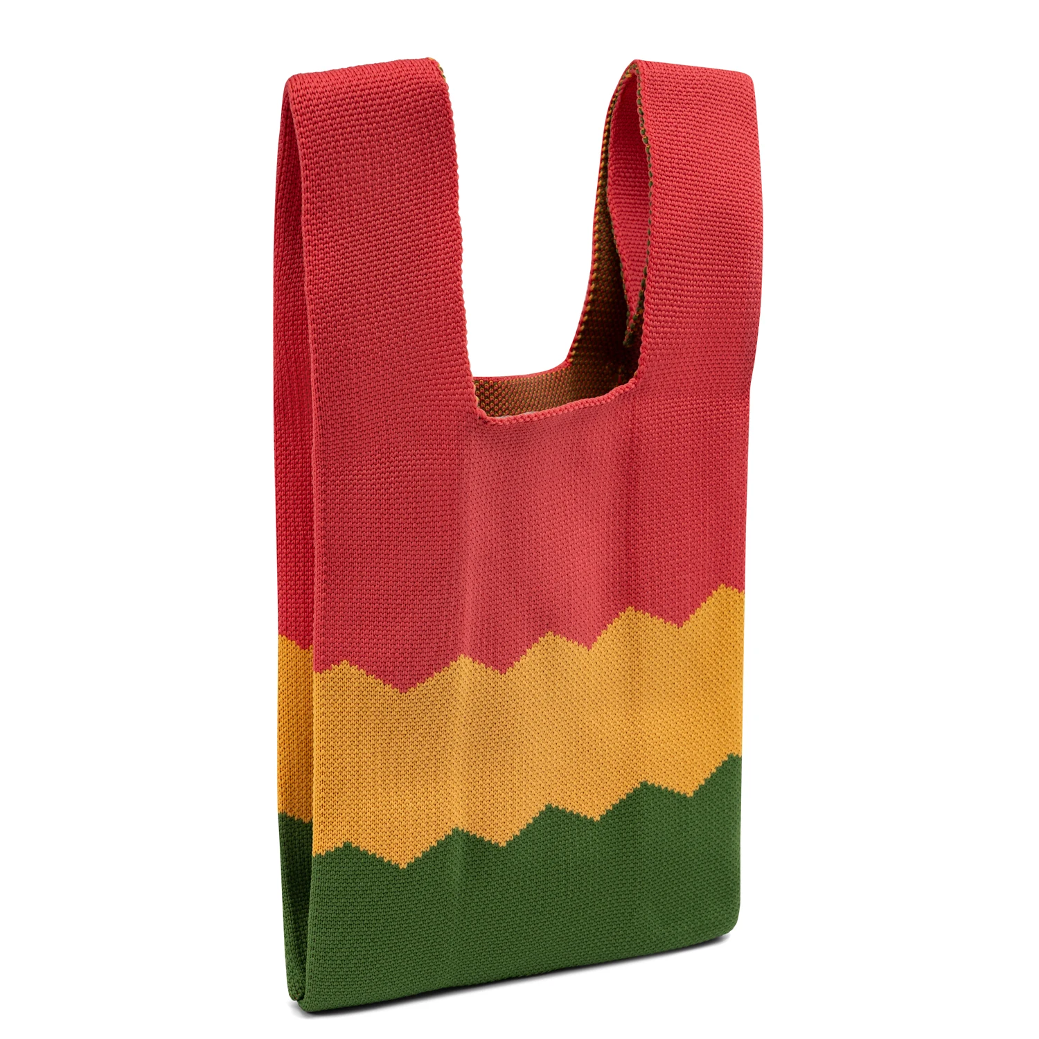 portable small mini japanese wrist bag for lady women colorful design cheap promotion knot knitted tote wrist bag