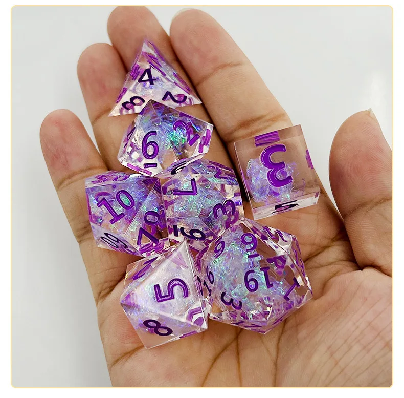 Набор краевых игральных Кубков ручной работы для Dungeons и Dragon Ttrpg многогранная Смола ролевые игры настольные