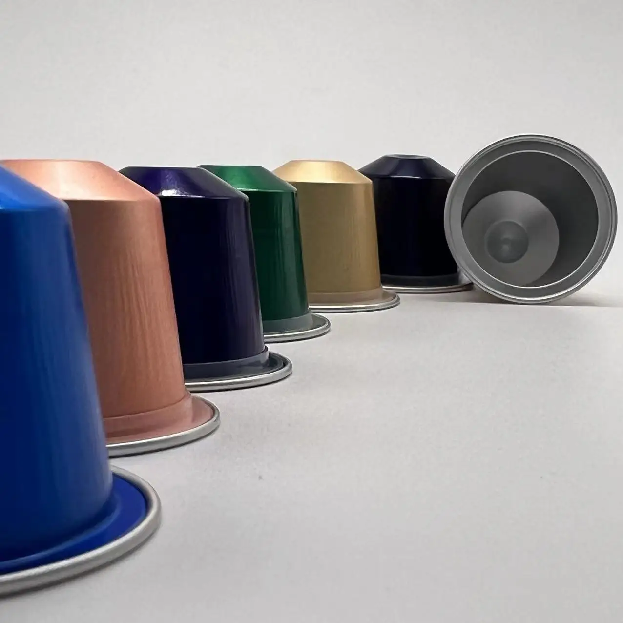 Empty  coffee capsules Reusable aluminum foil coffee capsules with foil lid