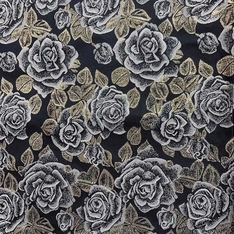 Eco-friendly Woven Double Faced Men Girls Cloths Fabric brocade floral fabric jacquard woven