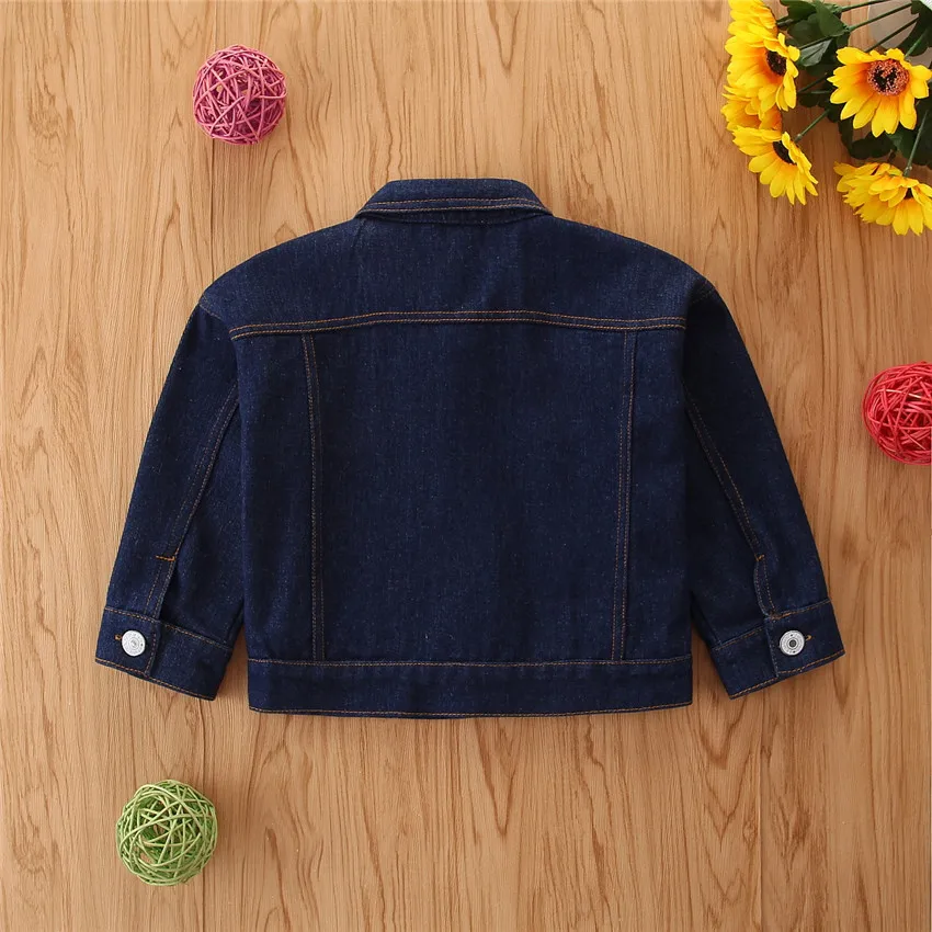 1-6y Autumn Toddler Kids Baby Girl Shirts Tops Clothes Denim Sunflower Print Long Sleeve Tops Shirt Warm Coat Shirt