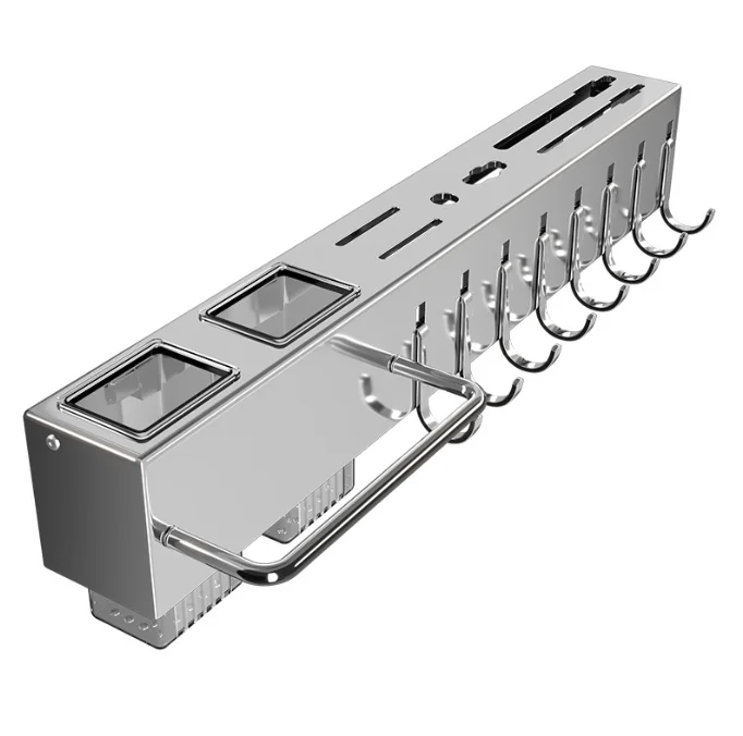 High Quality Single Tier Steel Kitchen Knife Storage Rack Wall-Mounted Modern Organizers Shelf Box Packed Kitchen Tool Organizer