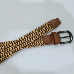 Factory Hot Sale Custom Woven Man Women Elastic Adjustable Bonded Leather Belts with split leather